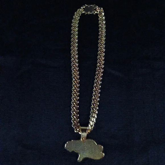 NFL Denver Broncos 20 Inch Necklace Pendant Cuban Chain Link Football Jewelry - Picture 6 of 6